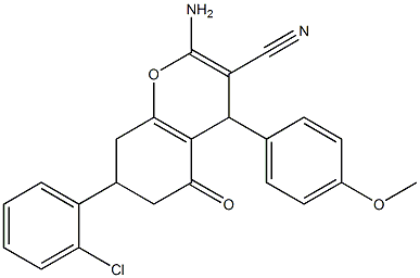 2-amino-7-(2-chlorophenyl)-4-(4-methoxyphenyl)-5-oxo-5,6,7,8-tetrahydro-4H-chromene-3-carbonitrile|