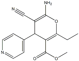 methyl 6-amino-5-cyano-2-ethyl-4-(4-pyridinyl)-4H-pyran-3-carboxylate Structure