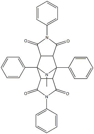 13-methyl-1,4,7,10-tetraphenyl-4,10,13-triazatetracyclo[5.5.1.0~2,6~.0~8,12~]tridecane-3,5,9,11-tetrone Struktur
