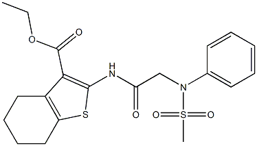 ethyl 2-({[(methylsulfonyl)anilino]acetyl}amino)-4,5,6,7-tetrahydro-1-benzothiophene-3-carboxylate Structure