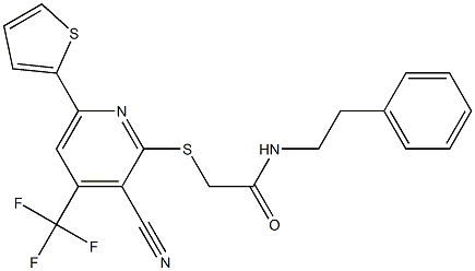 2-{[3-cyano-6-(2-thienyl)-4-(trifluoromethyl)-2-pyridinyl]sulfanyl}-N-(2-phenylethyl)acetamide