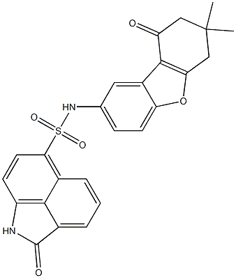 N-(7,7-dimethyl-9-oxo-6,7,8,9-tetrahydrodibenzo[b,d]furan-2-yl)-2-oxo-1,2-dihydrobenzo[cd]indole-6-sulfonamide Structure