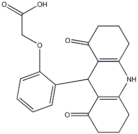 [2-(1,8-dioxo-1,2,3,4,5,6,7,8,9,10-decahydro-9-acridinyl)phenoxy]aceticacid Struktur