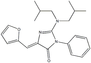 2-(diisobutylamino)-5-(2-furylmethylene)-3-phenyl-3,5-dihydro-4H-imidazol-4-one 结构式