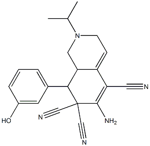 6-amino-8-(3-hydroxyphenyl)-2-isopropyl-2,3,8,8a-tetrahydro-5,7,7(1H)-isoquinolinetricarbonitrile