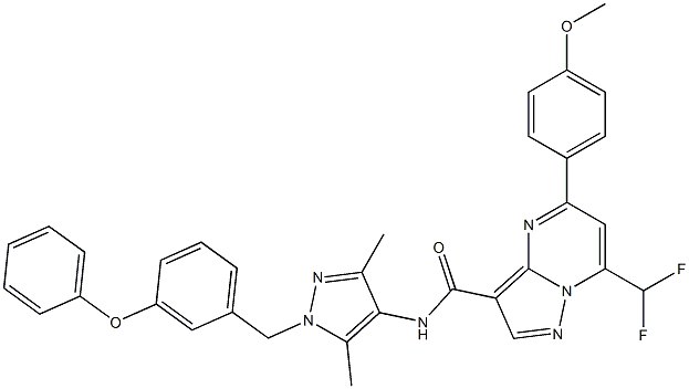 7-(difluoromethyl)-N-[3,5-dimethyl-1-(3-phenoxybenzyl)-1H-pyrazol-4-yl]-5-(4-methoxyphenyl)pyrazolo[1,5-a]pyrimidine-3-carboxamide