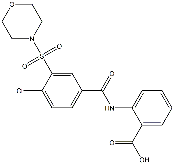 2-{[4-chloro-3-(4-morpholinylsulfonyl)benzoyl]amino}benzoic acid Structure