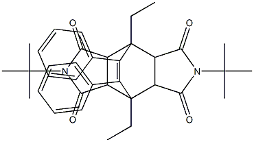 4,10-ditert-butyl-1,7-diethyl-13,14-diphenyl-4,10-diazatetracyclo[5.5.2.0~2,6~.0~8,12~]tetradec-13-ene-3,5,9,11-tetrone 结构式