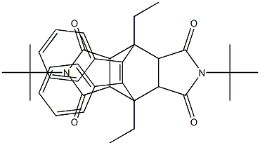 4,10-ditert-butyl-1,7-diethyl-13,14-diphenyl-4,10-diazatetracyclo[5.5.2.0~2,6~.0~8,12~]tetradec-13-ene-3,5,9,11-tetrone,,结构式