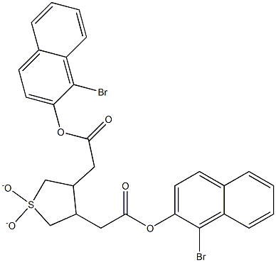 1-bromo-2-naphthyl (4-{2-[(1-bromo-2-naphthyl)oxy]-2-oxoethyl}-1,1-dioxidotetrahydro-3-thienyl)acetate 化学構造式