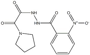 2-nitro-N'-[oxo(1-pyrrolidinyl)acetyl]benzohydrazide Struktur
