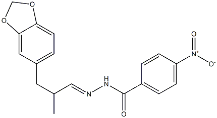 N'-[3-(1,3-benzodioxol-5-yl)-2-methylpropylidene]-4-nitrobenzohydrazide 化学構造式