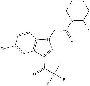 1-{5-bromo-1-[2-(2,6-dimethyl-1-piperidinyl)-2-oxoethyl]-1H-indol-3-yl}-2,2,2-trifluoroethanone,,结构式