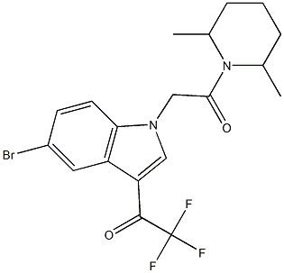 1-{5-bromo-1-[2-(2,6-dimethyl-1-piperidinyl)-2-oxoethyl]-1H-indol-3-yl}-2,2,2-trifluoroethanone Structure