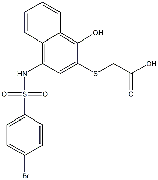 [(4-{[(4-bromophenyl)sulfonyl]amino}-1-hydroxy-2-naphthyl)sulfanyl]acetic acid,,结构式