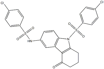 4-chloro-N-{9-[(4-chlorophenyl)sulfonyl]-4-oxo-2,3,4,9-tetrahydro-1H-carbazol-6-yl}benzenesulfonamide