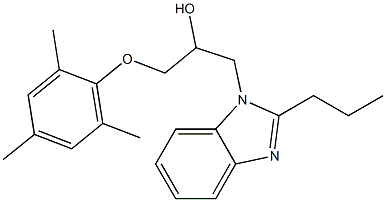 1-(mesityloxy)-3-(2-propyl-1H-benzimidazol-1-yl)-2-propanol 化学構造式