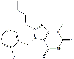 7-(2-chlorobenzyl)-3-methyl-8-(propylsulfanyl)-3,7-dihydro-1H-purine-2,6-dione 结构式