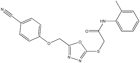 2-({5-[(4-cyanophenoxy)methyl]-1,3,4-oxadiazol-2-yl}sulfanyl)-N-(2-methylphenyl)acetamide|