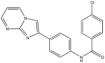 4-chloro-N-(4-imidazo[1,2-a]pyrimidin-2-ylphenyl)benzamide 结构式