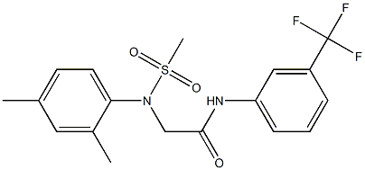 2-[2,4-dimethyl(methylsulfonyl)anilino]-N-[3-(trifluoromethyl)phenyl]acetamide 结构式