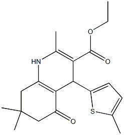 ethyl 2,7,7-trimethyl-4-(5-methylthien-2-yl)-5-oxo-1,4,5,6,7,8-hexahydroquinoline-3-carboxylate Struktur