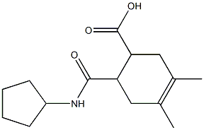 6-[(cyclopentylamino)carbonyl]-3,4-dimethyl-3-cyclohexene-1-carboxylic acid 化学構造式