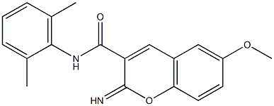 N-(2,6-dimethylphenyl)-2-imino-6-methoxy-2H-chromene-3-carboxamide 化学構造式