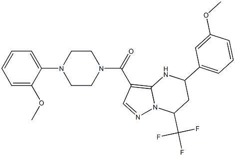 5-(3-methoxyphenyl)-3-{[4-(2-methoxyphenyl)-1-piperazinyl]carbonyl}-7-(trifluoromethyl)-4,5,6,7-tetrahydropyrazolo[1,5-a]pyrimidine Structure