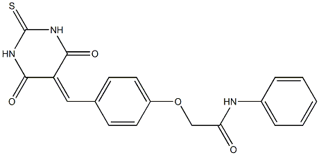  2-{4-[(4,6-dioxo-2-thioxotetrahydro-5(2H)-pyrimidinylidene)methyl]phenoxy}-N-phenylacetamide