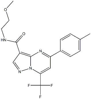 N-(2-methoxyethyl)-5-(4-methylphenyl)-7-(trifluoromethyl)pyrazolo[1,5-a]pyrimidine-3-carboxamide,,结构式