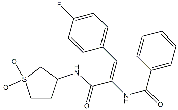 N-[1-{[(1,1-dioxidotetrahydro-3-thienyl)amino]carbonyl}-2-(4-fluorophenyl)vinyl]benzamide Structure