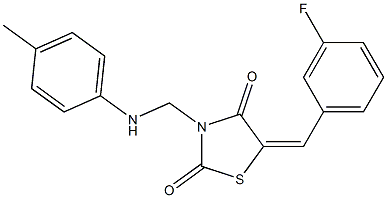 5-(3-fluorobenzylidene)-3-(4-toluidinomethyl)-1,3-thiazolidine-2,4-dione