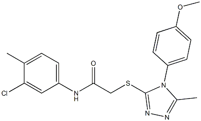 N-(3-chloro-4-methylphenyl)-2-{[4-(4-methoxyphenyl)-5-methyl-4H-1,2,4-triazol-3-yl]sulfanyl}acetamide Structure