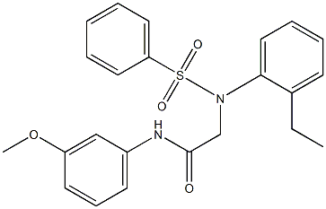 2-[2-ethyl(phenylsulfonyl)anilino]-N-(3-methoxyphenyl)acetamide 结构式