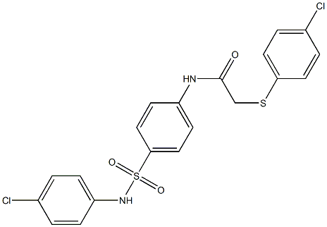 N-{4-[(4-chloroanilino)sulfonyl]phenyl}-2-[(4-chlorophenyl)sulfanyl]acetamide 结构式