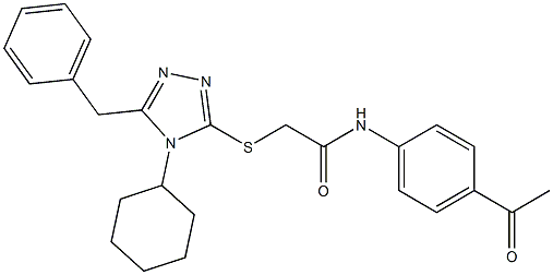 N-(4-acetylphenyl)-2-[(5-benzyl-4-cyclohexyl-4H-1,2,4-triazol-3-yl)sulfanyl]acetamide Structure
