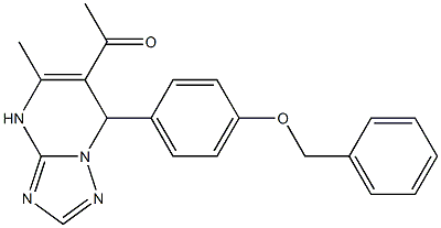 1-{7-[4-(benzyloxy)phenyl]-5-methyl-4,7-dihydro[1,2,4]triazolo[1,5-a]pyrimidin-6-yl}ethanone 化学構造式