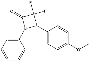 3,3-difluoro-4-(4-methoxyphenyl)-1-phenyl-2-azetidinone 结构式