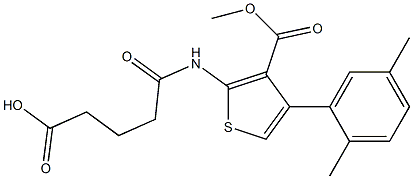 5-{[4-(2,5-dimethylphenyl)-3-(methoxycarbonyl)-2-thienyl]amino}-5-oxopentanoic acid,,结构式