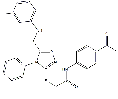 N-(4-acetylphenyl)-2-{[4-phenyl-5-(3-toluidinomethyl)-4H-1,2,4-triazol-3-yl]sulfanyl}propanamide Structure