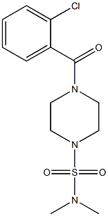4-(2-chlorobenzoyl)-N,N-dimethyl-1-piperazinesulfonamide 结构式