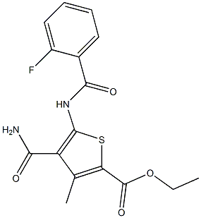 ethyl 4-(aminocarbonyl)-5-[(2-fluorobenzoyl)amino]-3-methyl-2-thiophenecarboxylate|