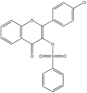 2-(4-chlorophenyl)-4-oxo-4H-chromen-3-yl benzenesulfonate,,结构式