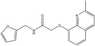 N-(2-furylmethyl)-2-[(2-methyl-8-quinolinyl)sulfanyl]acetamide Struktur