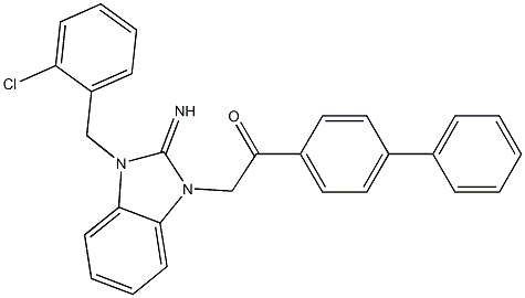 1-[1,1'-biphenyl]-4-yl-2-[3-(2-chlorobenzyl)-2-imino-2,3-dihydro-1H-benzimidazol-1-yl]ethanone Structure