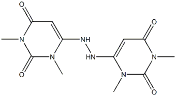 6-[2-(1,3-dimethyl-2,6-dioxo-1,2,3,6-tetrahydro-4-pyrimidinyl)hydrazino]-1,3-dimethyl-2,4(1H,3H)-pyrimidinedione,,结构式