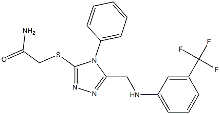 2-{[4-phenyl-5-({[3-(trifluoromethyl)phenyl]amino}methyl)-4H-1,2,4-triazol-3-yl]sulfanyl}acetamide Struktur