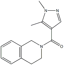 2-[(1,5-dimethyl-1H-pyrazol-4-yl)carbonyl]-1,2,3,4-tetrahydroisoquinoline,,结构式