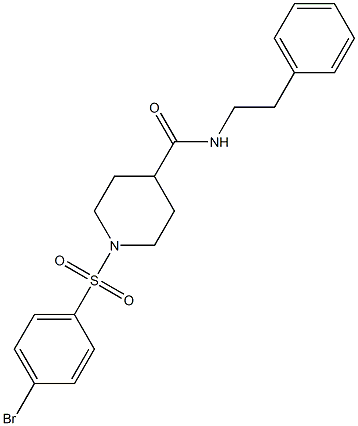 1-[(4-bromophenyl)sulfonyl]-N-(2-phenylethyl)-4-piperidinecarboxamide Struktur